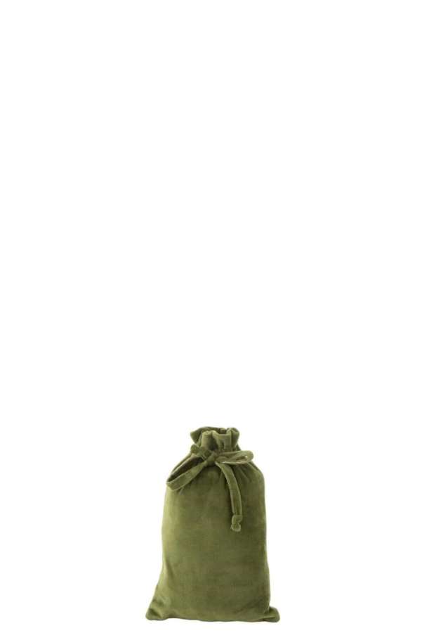 BAG CHRISTMAS VELVET KHAKI GREEN SMALL