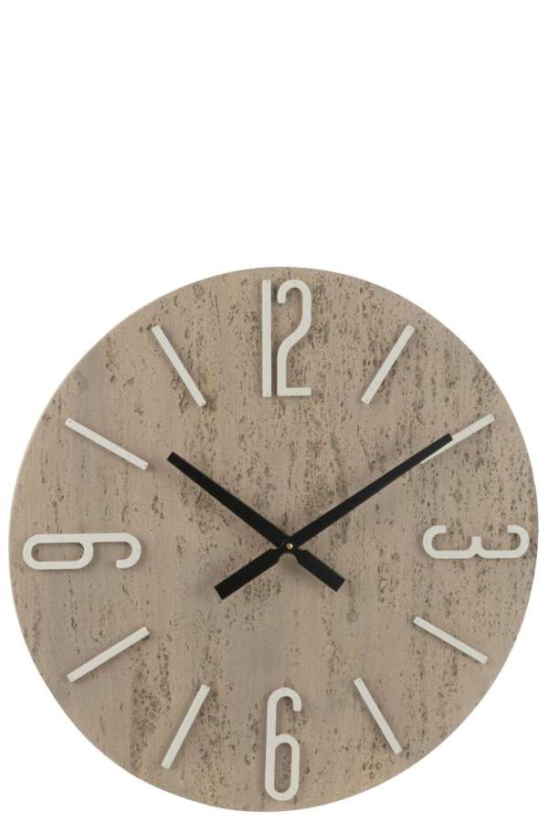 CLOCK POL MDF/STONE MIX