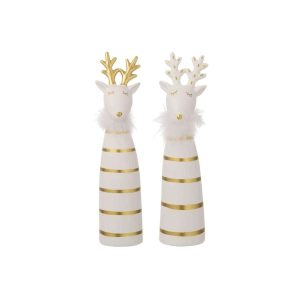 MOOSE CERAMIC STRIPES GOLD/WHITE LARGE ASS2