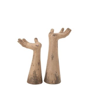 SET OF 2 HANDS ANTIQUE OUTDOOR MAGNESIUM BEIGE