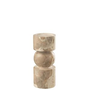CANDLE HOLDER MARBLE BEIGE SMALL