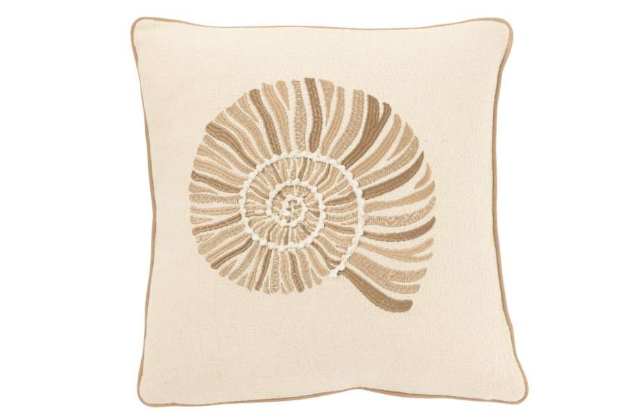CUSHION SHELL COTTON CREAM/BEIGE