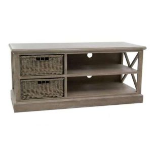 TV-CABINET + 2 BASKET 2 SHELF WD GREY W