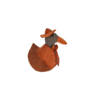 DOORSTOP DUCK SWIMMING POLYESTER RUST BROWN