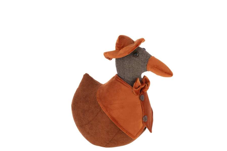 DOORSTOP DUCK SWIMMING POLYESTER RUST BROWN