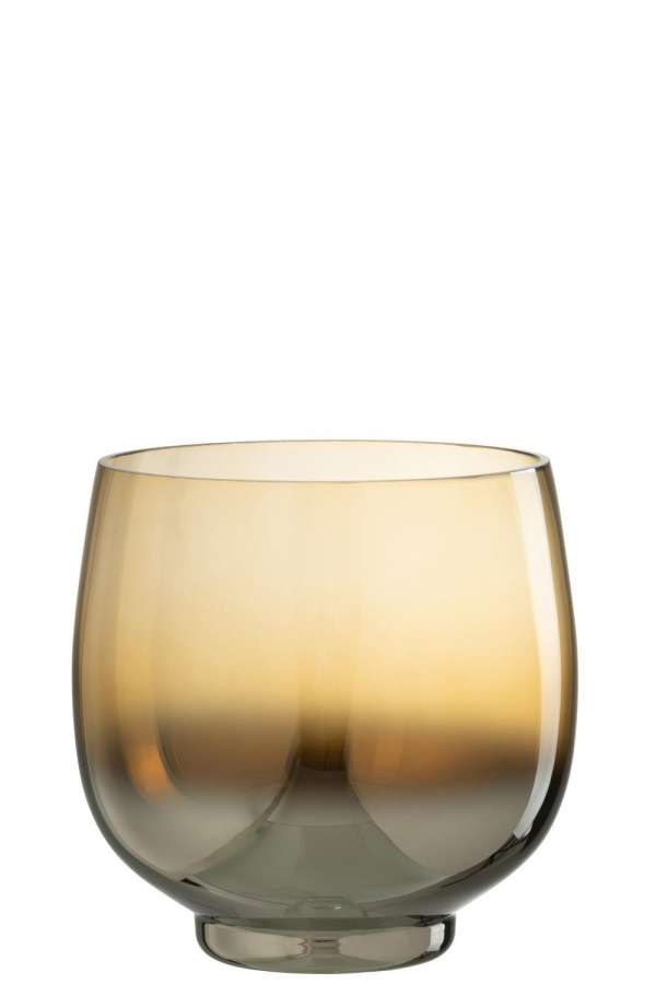 HURRICANE ROUND GLASS SMOKE YELLOW/SILVER LARGE