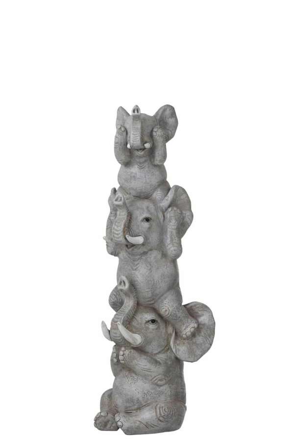 ELEPHANT HEAR/SPEAK/SEE NO EVIL POLY GREY