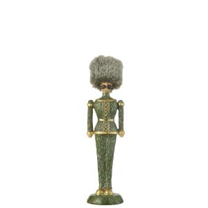 NUTCRACKER FUR HAT GLITTER RESIN GREEN MEDIUM