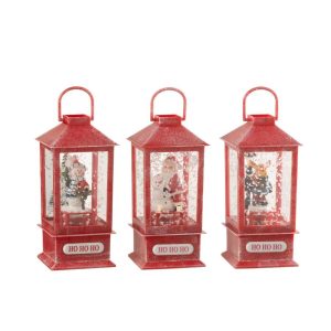 SNOWGLOBE LANTERN LED CHRISTMAS RESIN ASSORTMENT OF 3