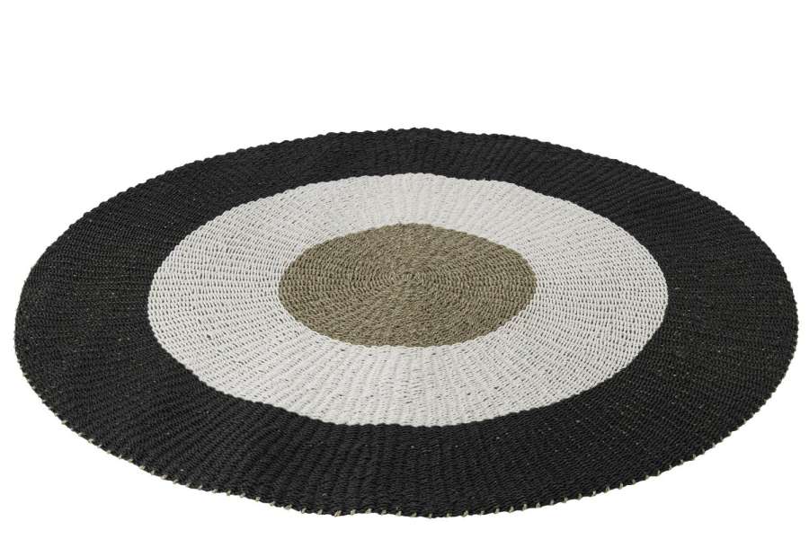 RUG POLYPROPYLENE WHITE/BLACK LARGE
