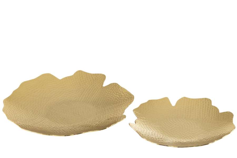 SET OF TWO PLATES ALUMINIUM GOLD