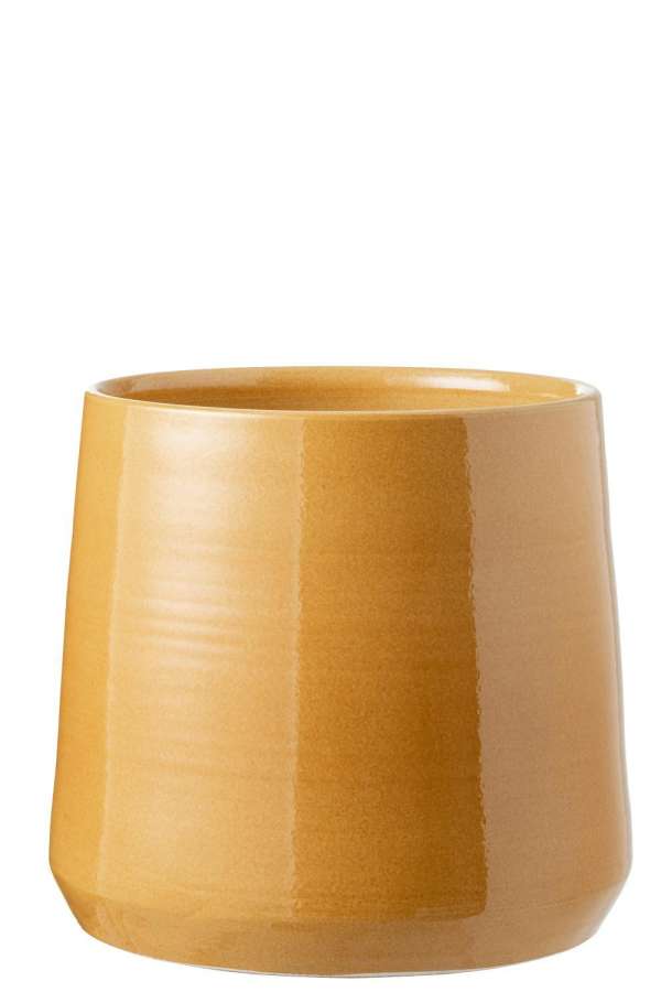 FLOWERPOT ROUND CERAMIC OCHRE XLARGE