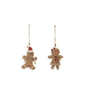 HANGER GINGERBREAD MANGO WOOD MULTICOLORED ASSORTMENT OF 2
