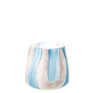 HURRICANE STRIPED GLASS AZURE BLUE/WHITE SMALL