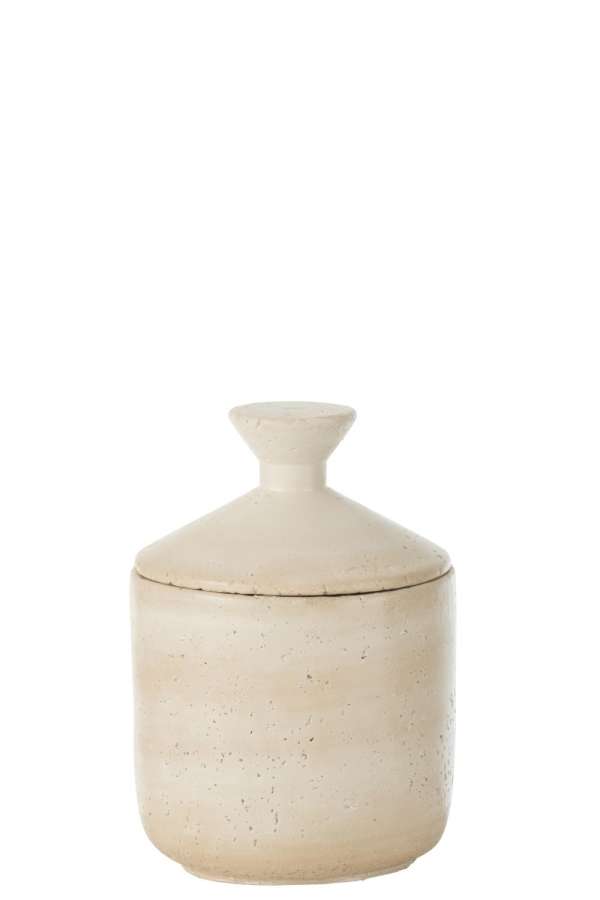 JAR DECORATIVE OLINA CEMENT CREAM LARGE