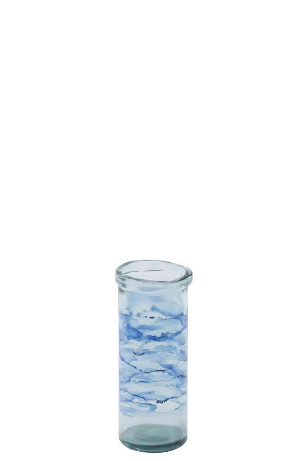 HURRICANE CYLINDER WAVES GLASS BLUE