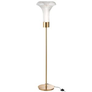 FLOOR LAMP LED GOLD METAL/GLASS TRANSPARENT
