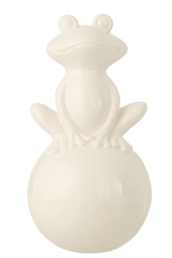 FROG ON BASE BALL PORCELAIN WHITE