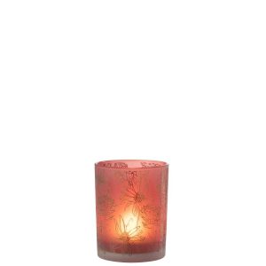 HURRICANE FLOWERS GLASS MAT RED/GOLD MEDIUM
