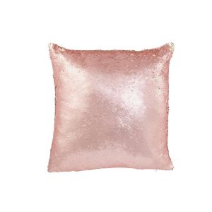 CUSHION REVERSIBLE SEQUIN PINK/CHAMPAGNE