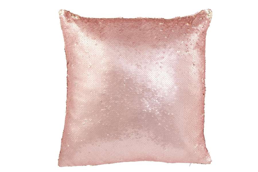 CUSHION REVERSIBLE SEQUIN PINK/CHAMPAGNE