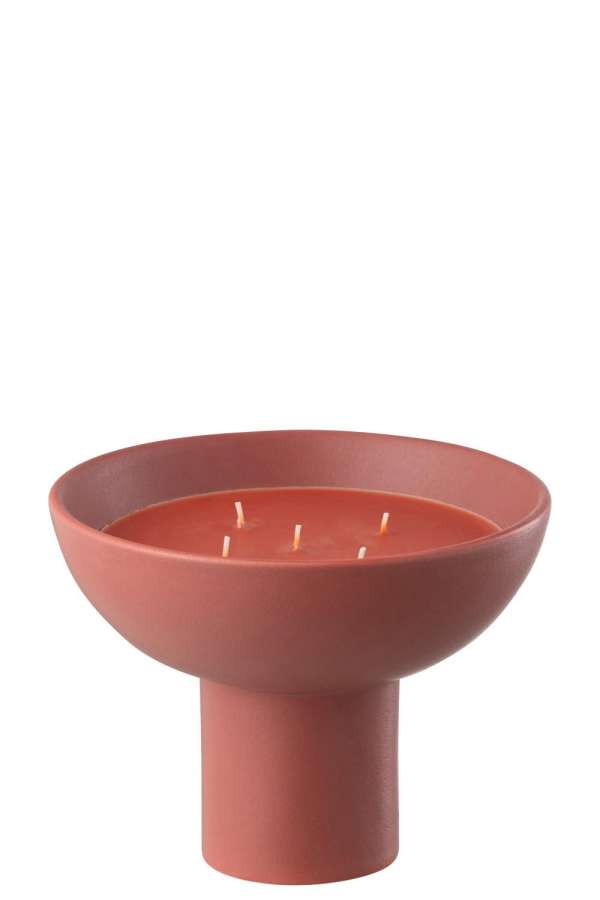 SCENTED CANDLE CERAMIC CUP RED-12H