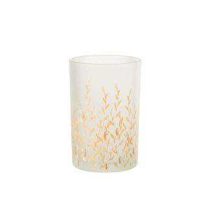 HURRICANE HOLDER SALLY GLASS ORANGE/TRANSPARENT LARGE