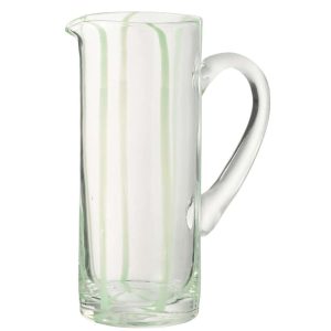 CARAFE STRIPES GLASS TRANSPARENT/GREEN