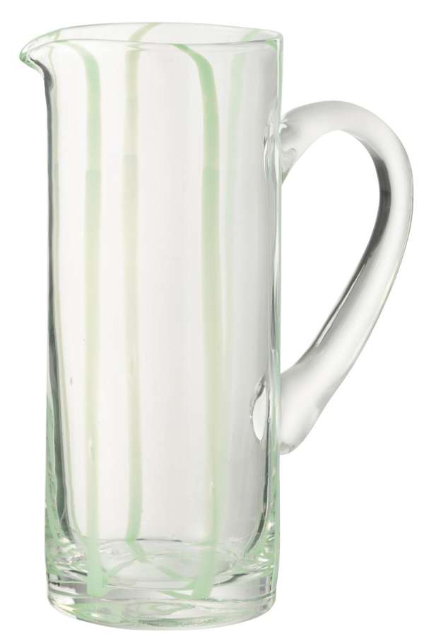 CARAFE STRIPES GLASS TRANSPARENT/GREEN