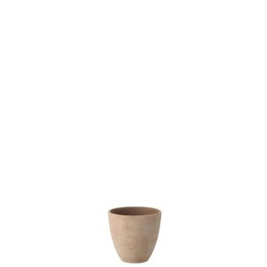 FLOWERPOT ROUND POTTERY LIGHT BEIGE SMALL