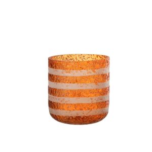 HURRICANE STRIPES GLASS ORANGE/WHITE LARGE