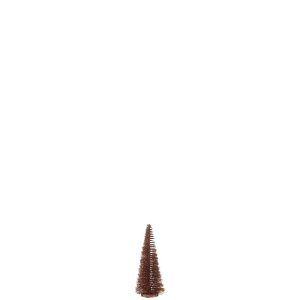 CHRISTMAS TREE DECO GLITTERS PLASTIC BROWN SMALL