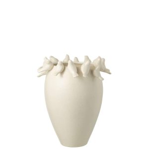 VASE BUDGIE CLAY WHITE SMALL