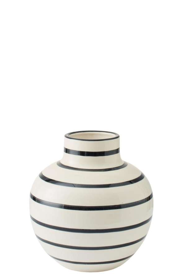 VASE CERAMIC BLACK/WHITE