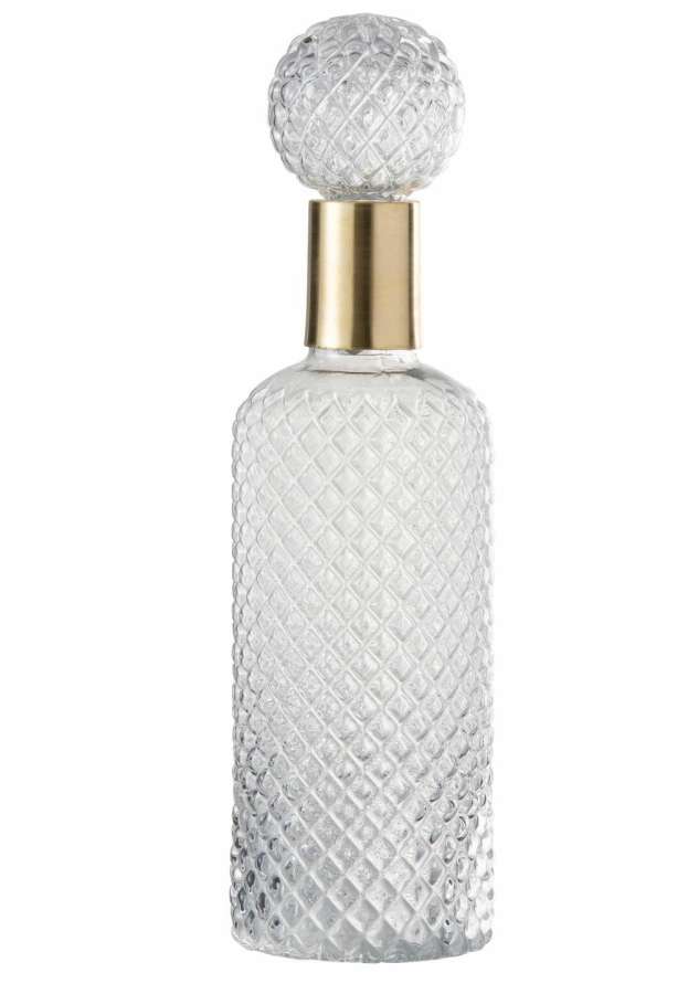 BOTTLE+STOP DECO RELIEF GLASS TRANSPARENT LARGE