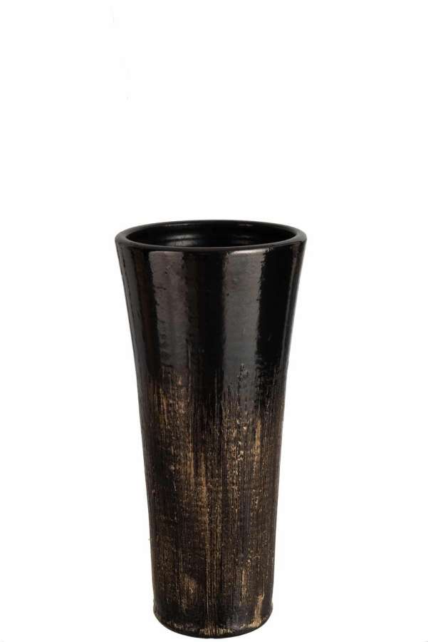 VASE DOT CERAMIC BLACK/GOLD MEDIUM