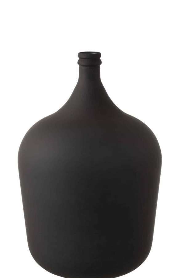 VASE CARAFE GLASS MATTE BLACK