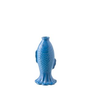 VASE SOLIFLORE FISH LONG STONEWARE BLUE