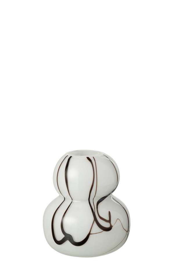 VASE SMOKE EFFECT BALLS GLASS WHITE/BLACK