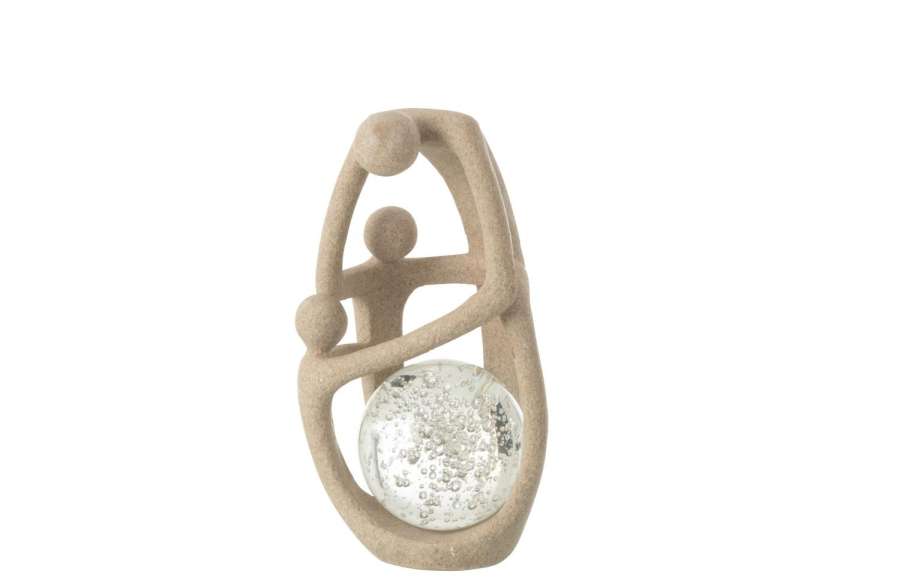 COUPLE BALL RESIN/CRYSTAL BEIGE