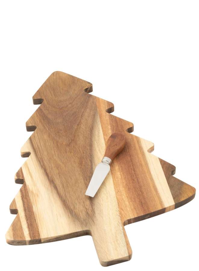 CHEESE BOARD + CHEESE KNIFE CHRISTMAS TREE BLACKBOARD NATURAL
