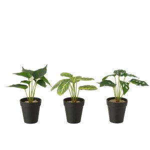PLANTS IN POT ARTIFICIAL GREEN ASSORTMENT OF 3