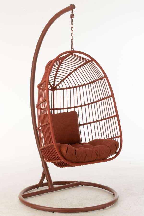 HANGING CHAIR EGGA STEEL/ROPE RED