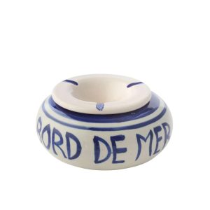 ASHTRAY CERAMIC DARK BLUE LARGE