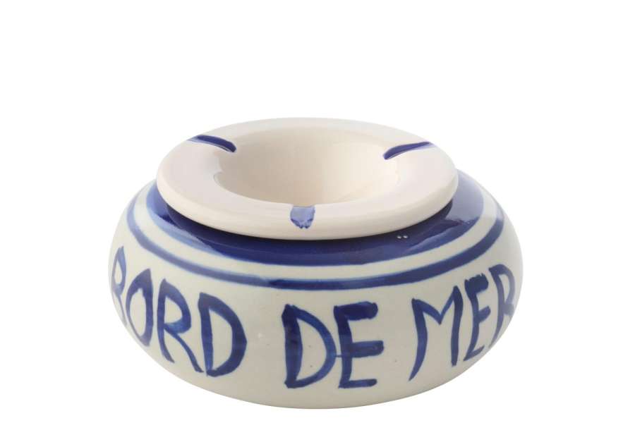 ASHTRAY CERAMIC DARK BLUE LARGE