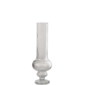 VASE ADA RIBBED GLASS TRANSPARENT MEDIUM