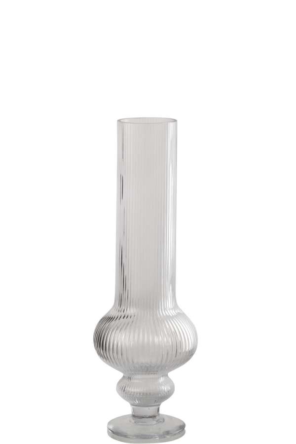 VASE ADA RIBBED GLASS TRANSPARENT MEDIUM