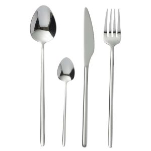 BOX CUTLERY C 24 PIECES STAINLESS STEEL SHINY SILVER