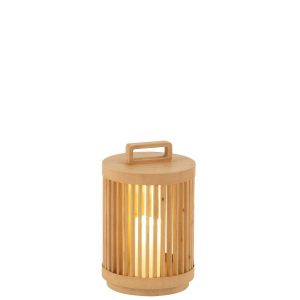 LAMP CYLINDER FIR WOOD/LED NATURAL SMALL