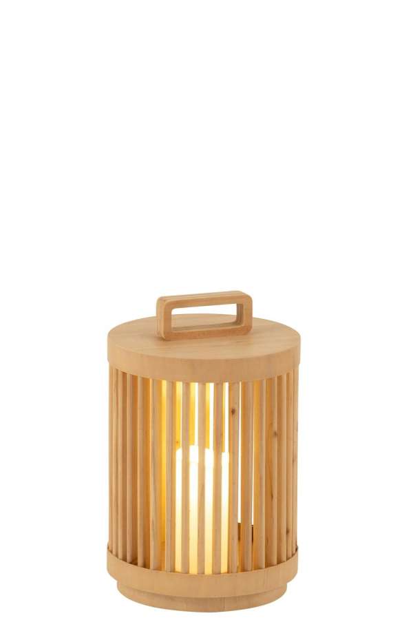 LAMP CYLINDER FIR WOOD/LED NATURAL SMALL